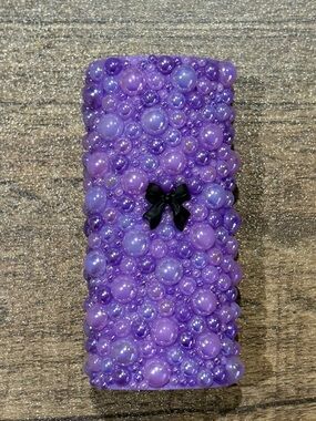 Purple Beaded Decorative Lighter Case